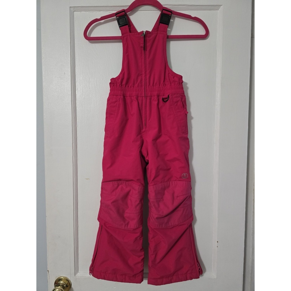 Lands' End Snow Bibs Kids‎ 5 Pink Insulated Nylon Grow A Long Adjustable Straps